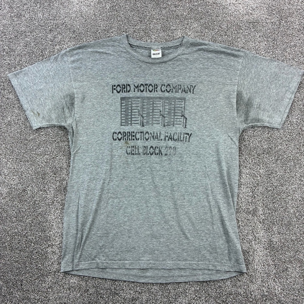Vintage Ford Motor Company Correctional Facility Shirt Mens‎ XL Cell Block 220